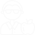 Teacher icon with apple symbol