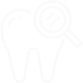 Tooth with magnifying glass icon